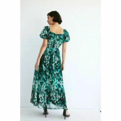 Warehouse Printed Organza Square Neck Midi Dress For Female -Warehouse Sales Store unnamed file 2146