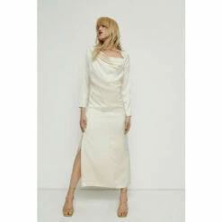 Warehouse Chain Neck Satin Maxi Dress For Female