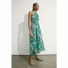Warehouse Floral Cotton Halter Neck Midi Dress For Female