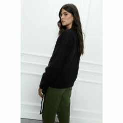 Warehouse Ruched Drawstring Sleeve V Neck Knitted Jumper For Female -Warehouse Sales Store unnamed file 2195