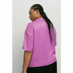 Warehouse Plus Size Satin Short Sleeve Resort Shirt For Female -Warehouse Sales Store unnamed file 2210