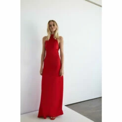 Warehouse Petite Satin Halter Neck Backless Slip Dress For Female -Warehouse Sales Store unnamed file 224