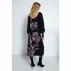 Warehouse Floral Placement Jacquard Knit Midi Dress For Female -Warehouse Sales Store unnamed file 2242