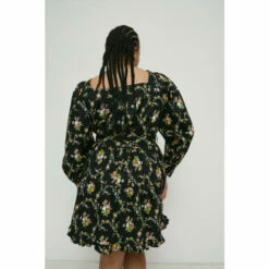 Warehouse Plus Size Floral Square Neck Belted Mini Dress For Female -Warehouse Sales Store unnamed file 2246