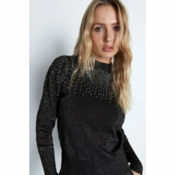 Warehouse Metallic Hotfix Puff Sleeve Jumper For Female -Warehouse Sales Store unnamed file 2261