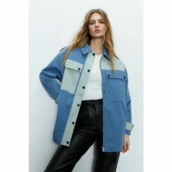 Warehouse Cotton Colour Block Utility Jacket For Female -Warehouse Sales Store unnamed file 2269