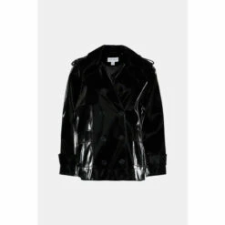 Warehouse Faux Leather Short Trench For Female -Warehouse Sales Store unnamed file 2274