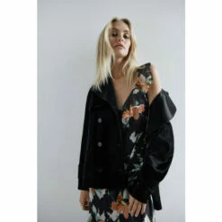 Warehouse Faux Leather Short Trench For Female -Warehouse Sales Store unnamed file 2276