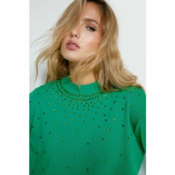 Warehouse Hotfix Neck Embellished Knit Jumper For Female -Warehouse Sales Store unnamed file 2282