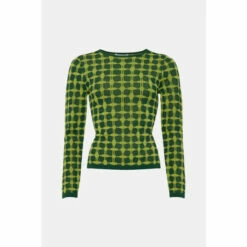 Warehouse Check Jacquard Crew Neck Top For Female -Warehouse Sales Store unnamed file 2288