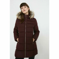 Warehouse Zip Front Fur Hooded Midi Padded Coat For Female -Warehouse Sales Store unnamed file 232