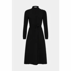 Warehouse Crystal Trim Belted Midi Dress For Female -Warehouse Sales Store unnamed file 2321