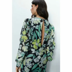 Warehouse Floral Metallic Stripe Printed Midi Dress For Female -Warehouse Sales Store unnamed file 2336