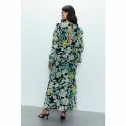 Warehouse Floral Metallic Stripe Printed Midi Dress For Female -Warehouse Sales Store unnamed file 2337