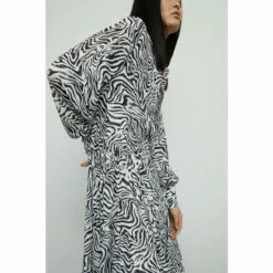 Warehouse Animal Print Midi Shirt Dress For Female