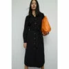 Warehouse Fluid Twill Button Through Belted Shirt Dress For Female