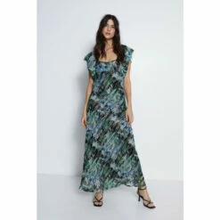 Warehouse Floral Printed Metallic Midi Dress For Female -Warehouse Sales Store unnamed file 2397