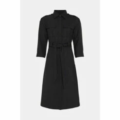 Warehouse Utility Shirt Dress With 3/4 Sleeve For Female -Warehouse Sales Store unnamed file 2407