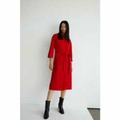 Warehouse Utility Shirt Dress With 3/4 Sleeve For Female -Warehouse Sales Store unnamed file 2409