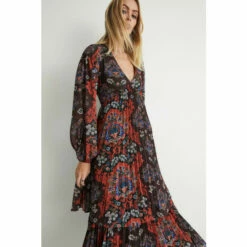 Warehouse Floral Pleated Double Tiered Midi Dress For Female -Warehouse Sales Store unnamed file 2411