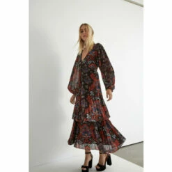 Warehouse Floral Pleated Double Tiered Midi Dress For Female -Warehouse Sales Store unnamed file 2414
