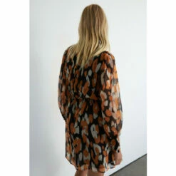 Warehouse Recycled Polyester High Neck Flippy Dress In Animal For Female -Warehouse Sales Store unnamed file 2423