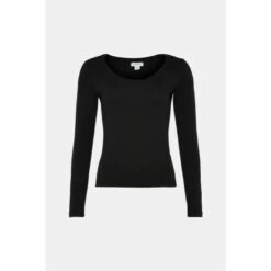 Warehouse Scoop Neck Long Sleeve Top For Female -Warehouse Sales Store unnamed file 243