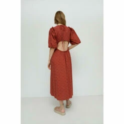 Warehouse Broderie Cut Out Back Frill Waist Midi Dress For Female -Warehouse Sales Store unnamed file 2440