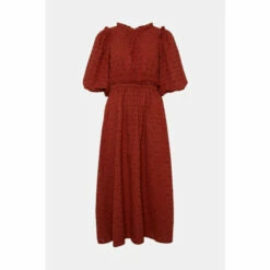 Warehouse Broderie Cut Out Back Frill Waist Midi Dress For Female -Warehouse Sales Store unnamed file 2441