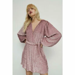 Warehouse Belted Sequin Mini Dress For Female -Warehouse Sales Store unnamed file 2452