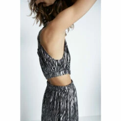 Warehouse Sparkle Zebra Asymmetric Maxi Dress For Female -Warehouse Sales Store unnamed file 2476