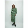 Warehouse WH X William Morris Society Sparkle Puff Sleeve Midi Dress For Female