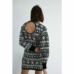 Warehouse Petite Geo Flower Knit Short Dress For Female -Warehouse Sales Store unnamed file 2490