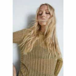 Warehouse Metallic Yarn Twist Back Top For Female -Warehouse Sales Store unnamed file 2498