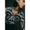 Warehouse Tie Dye Printed Mesh Long Sleeve Shirt For Female