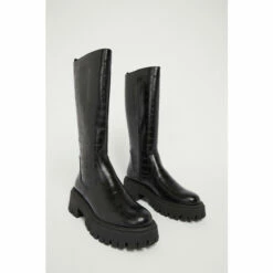 Warehouse Leather Croc Chunky Knee High Boot For Female -Warehouse Sales Store unnamed file 2524