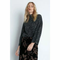 Warehouse Tinsel Funnel Knit Jumper For Female -Warehouse Sales Store unnamed file 2565