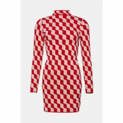 Warehouse Check Jacquard Knit Short Dress For Female -Warehouse Sales Store unnamed file 2569