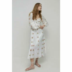 Warehouse Embroidery Midi Dress For Female