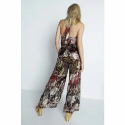 Warehouse Petite Sparkle Border Print Halter Neck Jumpsuit For Female -Warehouse Sales Store unnamed file 2579