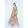 Warehouse Petite WH X The British Museum: The Charles Rennie Mackintosh Collection Sparkle Floral Maxi Dress For Female -Warehouse Sales Store unnamed file 2608