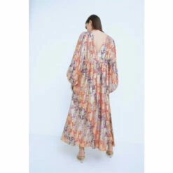 Warehouse Petite WH X The British Museum: The Charles Rennie Mackintosh Collection Sparkle Floral Maxi Dress For Female -Warehouse Sales Store unnamed file 2610