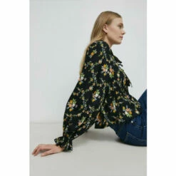 Warehouse Petite Floral Ruffle Detail Lace Up Blouse For Female -Warehouse Sales Store unnamed file 2629