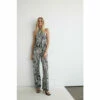 Warehouse Animal Halter Neck Jersey Crepe Jumpsuit For Female
