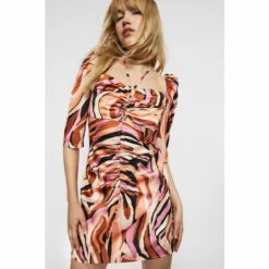 Warehouse Print Cut Out Mini Dress For Female