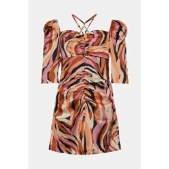 Warehouse Print Cut Out Mini Dress For Female -Warehouse Sales Store unnamed file 2684