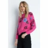 Warehouse Brushed Floral Knit Jumper For Female