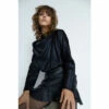 Warehouse Satin High Neck Pleat Detail Blouse For Female -Warehouse Sales Store unnamed file 2714