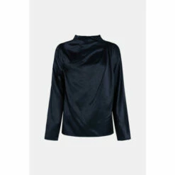 Warehouse Satin High Neck Pleat Detail Blouse For Female -Warehouse Sales Store unnamed file 2717