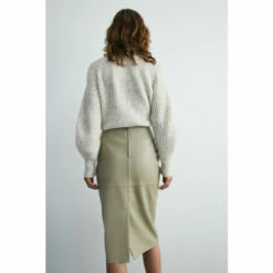 Warehouse Easy Faux Leather Pencil Skirt For Female -Warehouse Sales Store unnamed file 273